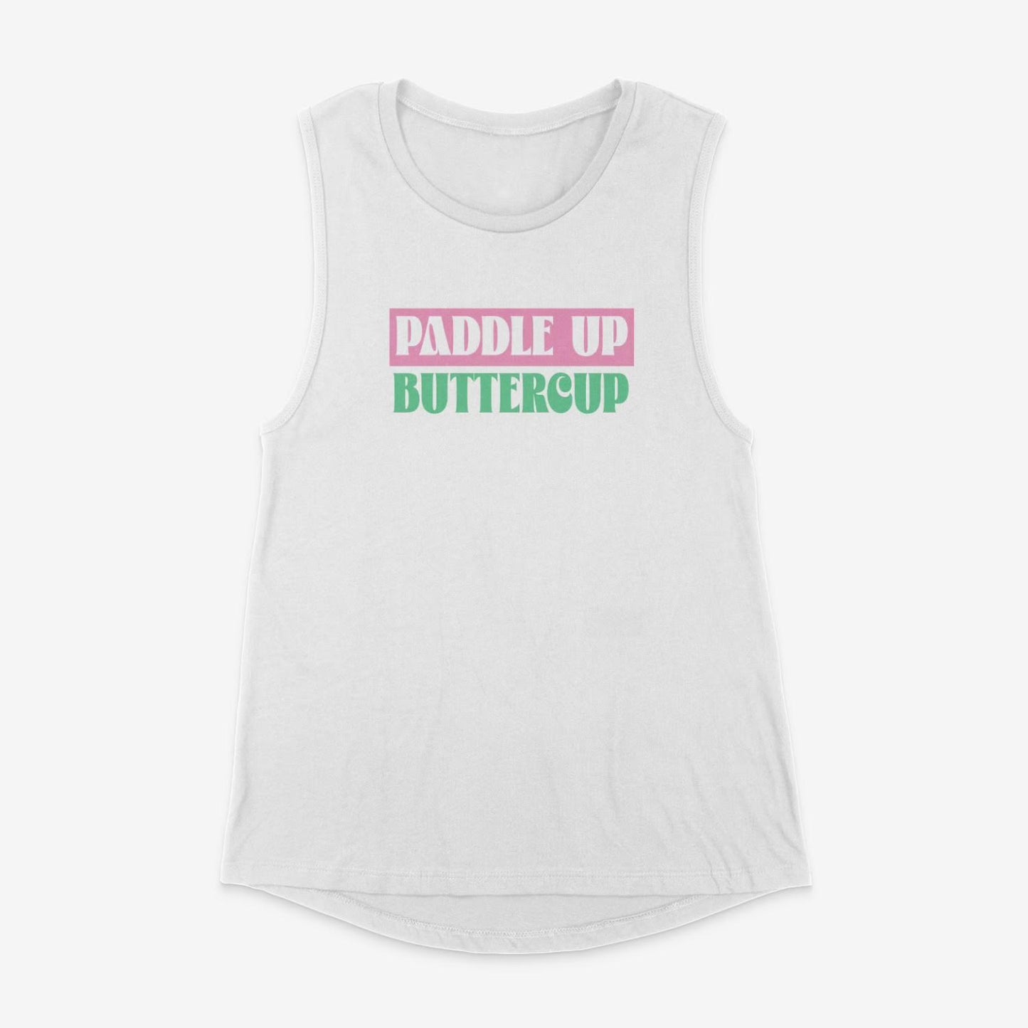 Paddle Up Pink/Green Muscle Tank