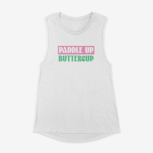 Paddle Up Pink/Green Muscle Tank