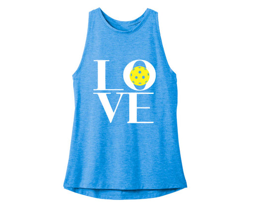 LOVE Stack Pond Blue Tri-Blend Tank