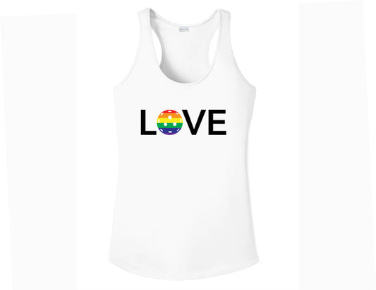 Love Rainbow Performance Tank White